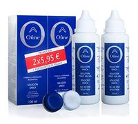 OUNE Líquido de lentillas Oûne 2 x 100 ml más portalentes. Solución para limpieza y desinfección de todo tipo de lentes de contacto blandas. Formato viaje