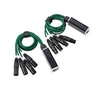 Ounfhtrttk 1 Par de Extensores Ethernet XLR/de 3 Pines de 4 Canales A Ethercon RJ45 Extensor de Señal de Red DMX512 1 Macho + 1 Hembra