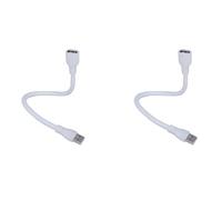 Ounfhtrttk 2 Cables de Extensión USB Flexibles Macho A Hembra con Fuente de Alimentación de 2 Núcleos, Lectura de Computadora Portátil con Luz USB