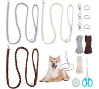 Ounfhtrttk 3 Juegos Correas Macramé para Perros Hechas A Mano. Kit Personalizado para Hacer Correas Perro,Herramientas e Instrucciones para Principiantes Adultos Amantes Las Mascotas.