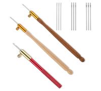 Ounfhtrttk 3 Piezas Tambor Kit Bordado Crochet Gancho de Madera Tambor Bordado Kit Francés Drum con 9 Agujas