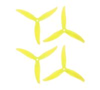 Ounfhtrttk 4 Piezas MCK 3-Blade PC Propeller 5.1 Pulgadas 2CW + 2CCW Drone Propeller para FPV Freestyle Juicy Sbang Drones DIY Piezas Amarillas