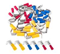 Ounfhtrttk 75 Conectores de Horquilla Piggyback Semiaislados, Kit Surtido de Conectores de Horquilla Piggyback de Desconexión Rápida, Hembra/Macho 22-10 AWG