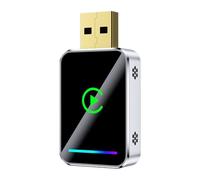 Ounfhtrttk Adaptador Inalámbrico Carplay 2 en 1 para iOS/Android Auto, Bluetooth, Carplay, Mini Caja USB con IA, Carplay Inteligente, Conectar y Usar.