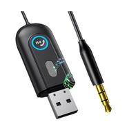 Ounfhtrttk Adaptador Receptor Bluetooth 5.3, Convertidor USB, Adaptador Bluetooth, Receptor de Audio Bluetooth para Coche, Adaptador Receptor, Conectividad de Audio