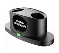 Ounfhtrttk Base de Carga para Micrófono, Soporte de Carga Universal con Cargador Magnético Doble, Soporte de Escritorio Inteligente de Ahorro de Energía Plug&Play