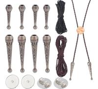Ounfhtrttk Bolo Tie Cordones de Bolo Tie de 5 Yardas Puntas de Bolo Tapas de Extremo de Repuesto Hebilla Hallazgo de Moda para Hacer Interior