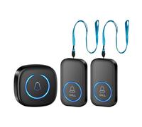 Ounfhtrttk Botón de Llamada de Emergencia Inalámbrico con Cordón, Botón de Llamada de Emergencia para Niños y Ancianos, de Llamada, Enchufe Europeo, Negro