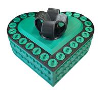 Ounfhtrttk Caja de Regalo con Forma de Corazón en 3D, Caja de Almacenamiento para Regalo de San Valentín, Boda, Anillo, Collar, Caja de Regalo, Color Negro y Verde