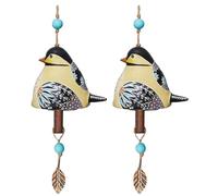 Ounfhtrttk Campana Canto Pájaro, Campanilla Viento Campana Canto Pájaro, Decoración Jardín Campana Canto Pájaro, Carillón Viento Colgante, Soporte Carillón Viento Beige