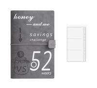 Ounfhtrttk Carpeta de Presupuesto de 52 Semanas, Sobres en Efectivo para el Desafío de la Pareja para Ahorrar Dinero, Organizador de Depósitos en Efectivo, Imitación C