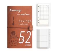 Ounfhtrttk Carpeta de Presupuesto de 52semanas, Sobres en Efectivo para el Desafío de la Pareja para Ahorrar Dinero, Organizador de Depósitos en Efectivo, Imitación D