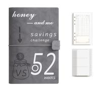 Ounfhtrttk Carpeta de Presupuesto de 52semanas, Sobres en Efectivo para el Desafío de la Pareja para Ahorrar Dinero, Organizador de Depósitos en Efectivo, Imitación A