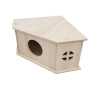 Ounfhtrttk Casa Erizo Pequeño Hábitat de Animales de Madera Ocultar Choza Patio de Juegos Pequeño Hábitat de Animales Resistente Natural Suministros para Mascotas