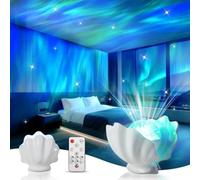 Ounfhtrttk Decoración para Dormitorio Infantil, Lámpara de Noche con Forma de Concha, Lámpara Nebulosa para Dormitorio, Proyector de Auroras Boreales para Adolescentes (Niñas y Niños).