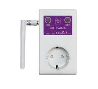 Ounfhtrttk Enchufe Inteligente 4G UE GSM SMS Control Remoto Sensor de Temperatura Interruptor 16A de Corriente Apagado/Encendido Controlador de Relé para Electrodomésticos Domóticos Enchufe UE
