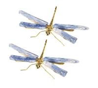 Ounfhtrttk Estatuilla de Libélula de Cianita, Artesanías de Piedra de Cristal, Decoración del Hogar Mineral de Mariposa A