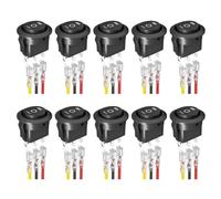 Ounfhtrttk Interruptor Basculante KCD1 Redondo de 10 Piezas, 12 V, 3 Pines, 3 Posiciones, Encendido, Apagado, CC, Interruptor de Palanca Circular con Cables para Automóvil,