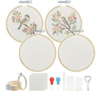 Ounfhtrttk Juego de Aros de Bordado de 3 Pulgadas, para Todas Las Técnicas de Costura, Soluciona el Deslizamiento de la Tela, Problemas de Enhebrado