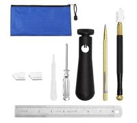 Ounfhtrttk Juego de Herramientas para Cortar Vidrio, Cortador de Vidrio Estilo Lápiz, 2 Cuchillas Adicionales, 2 Mm-20 Mm, Gotero de Aceite, Punzón, Bolígrafo de Grabado, Bolsa de Almacenamiento