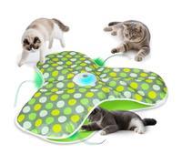 Ounfhtrttk Juguetes Interactivos para Gatos Recargables, Plumas Ocultas Móviles, Ratón Chirriante de Verdad, Juguete para Gatitos Que Se Al Tacto.