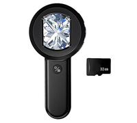 Ounfhtrttk Lupa de Lectura 100X Microscopio Digital Electrónico LED 8 Luces LED Lupa de Mano Lupa Portátil Recargable