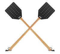 Ounfhtrttk Matamoscas de para Interiores y Exteriores, Matamoscas de Servicio con de Madera de Nogal, 19,7 Pulgadas de, Manual, Paquete de 2