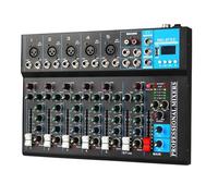 Ounfhtrttk Mezclador de Audio Profesional de 7 Canales con Reproductor de MP3 USB, Consola de Mezclas para Consola de Mezcla de Sonido, Grabación de PC, Enchufe de la UE