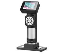 Ounfhtrttk Microscopio Electrónico Digital con Aumento de 500 X Lupa de Microscopio Biológico de Alta Definición 1080P de 2 Pulgadas