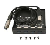 Ounfhtrttk Panel Frontal USB de 4 Puertos USB 3.0 de 5 Gbps, Concentrador PCIE A USB 3.0 para Bahía de Unidad de Disquete de PC de Escritorio