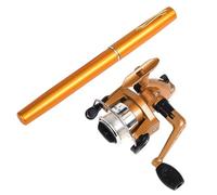 Ounfhtrttk Pesca en Hielo Equipo de Pesca Caña de Pescar Estilo Bolígrafo Mini Caña de Pescar Dorada