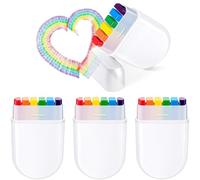 Ounfhtrttk Pintura de Arcoíris, Kit de Pintura Corporal para Cara de Orgullo, Barra de Maquillaje de Arcoíris para Celebraciones, Suministros de Maquillaje para Cumpleaños y Cosplay C