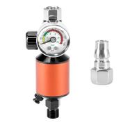 Ounfhtrttk Regulador de Compresor de Aire y Separador de Agua con Manómetro de 140 PSI, Filtro de 1 Micrón, NPT de 1/4 de Pulgada, Válvula de Drenaje con Botón Pulsador