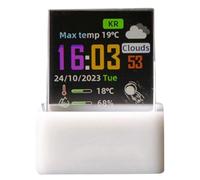 Ounfhtrttk Reloj de Clima WiFi Mini Transparente en Forma de Cubo de Cristal para Exhibición de Fotos, Adorno de Escritorio