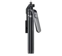 Ounfhtrttk Selfie para Teléfono Móvil de 1,8 M de con Cabezal Giratorio de 360°, Soporte de Cuatro Patas, Control Remoto Bluetooth, Trípode Extensible para Smartphone, Color Negro