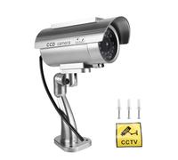 Ounfhtrttk Simulación de Cámara Solar, Simulación de Vigilancia en Exteriores, Cámara Falsa, Cámara Simulada con Luz LED Plateada