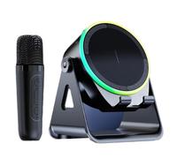 Ounfhtrttk Soporte para Teléfono con Altavoz Bluetooth 5.0, Micrófono Incorporado y Carga Inalámbrica para Reproducir Música y Crear Contenido