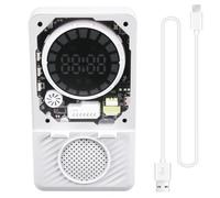 Ounfhtrttk Soporte para Teléfono con Altavoz Bluetooth, Soporte de Escritorio Plegable, Audio de Inducción Inalámbrico, Luz Ambiental RGB Colorida, Reloj Despertador.