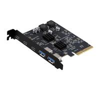 Ounfhtrttk Tarjeta de Expansión USB3.2 GEN2 Tarjeta Adaptadora PCI-e 4 X de 10 Gbps Placa de Chip Dual Portátil Type-C Tipo-A,B
