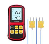 Ounfhtrttk Termómetro de Termopar Digital, Termómetro de Doble Canal con Dos Sondas Tipo K Medidor de Temperatura con Pantalla LCD