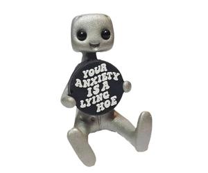 Ounfhtrttk Tu Salud Mental Importa Estatuilla de Robot Juguete Artístico de Resina Kawaii Desk Buddy A