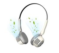 Ounfhtrttk Ventilador de Cuello Portátil,Ventilador Sin Aspas,Ventilador Personal de Enfriamiento Portátil Recargable por USB,Ventilador de Viento Fuerte Ajustable de 5 Velocidades