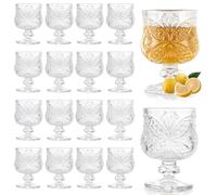 Oungy 18 vasos de chupito con mango, 1,5 oz/45 ml, vasos de licor con mango, 4 cl, vasos de cristal, vasos transparentes de limoncello, vasos de vino de Oporto, vasos de café expreso y martini, copas