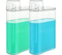 Oungy 2 unidades de almacenamiento de detergente en polvo de 1300 ml con vaso medidor de plástico, dosificador, bola de lavado para detergente líquido, detergente en polvo, perfume para ropa