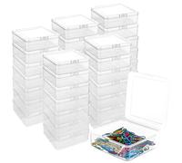 Oungy 36 unidades de almacenamiento de cuentas cuadradas de plástico transparente, minicajas de almacenamiento vacías, 9,5 x 9,5 x 3,5 cm
