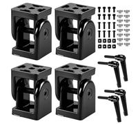 Oungy 4 piezas de perfil de aluminio 40 x 40 ángulo conector con palanca de sujeción