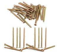Oungy Paquete de 80 tornillos para hormigón, tornillo avellanado de acero al carbono de 7,5 x 100 mm con cabeza Torx, tornillos de madera de 100 mm, tornillo de fijación para marco de hormigón, color