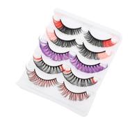 OUNONA 1 caja Pestañas Postizas de Colores D Curva Aspecto Natural Extensiones Ligeras y Reutilizables para Maquillaje Diario y Profesional