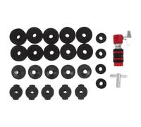 OUNONA 1 juego de repuestos para platillos: embrague de hi-hat, fieltros para soporte de platillos, fundas para percusión, tuercas de plástico para crash/ride, fieltros de embrague, llave de