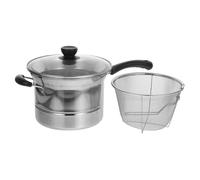 OUNONA 1 juego Olla Inoxidable Multifuncional con Cesto para Cocinar y Freír Set para Pasta y Alimentos al Vapor